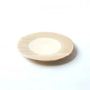 粉引きのプレート リムブラウン15cm