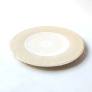 粉引きのプレート リムブラウン22cm