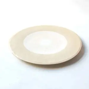 粉引きのプレート リムブラウン22cm