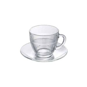 耐熱ガラスのカップ&ソーサー 220ml 6個セット