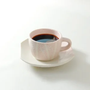 コーヒー碗皿 桜志野 斜縞